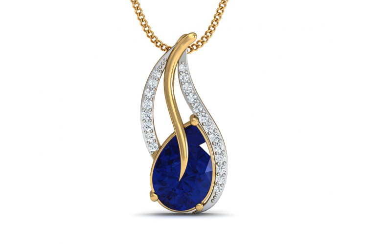 Sary Blue sapphire & diamond pendant in gold